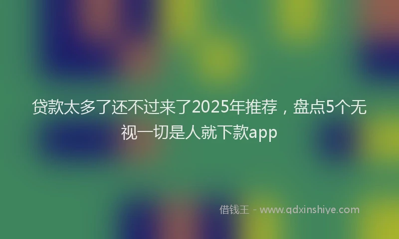 贷款太多了还不过来了2025年推荐，盘点5个无视一切是人就下款app