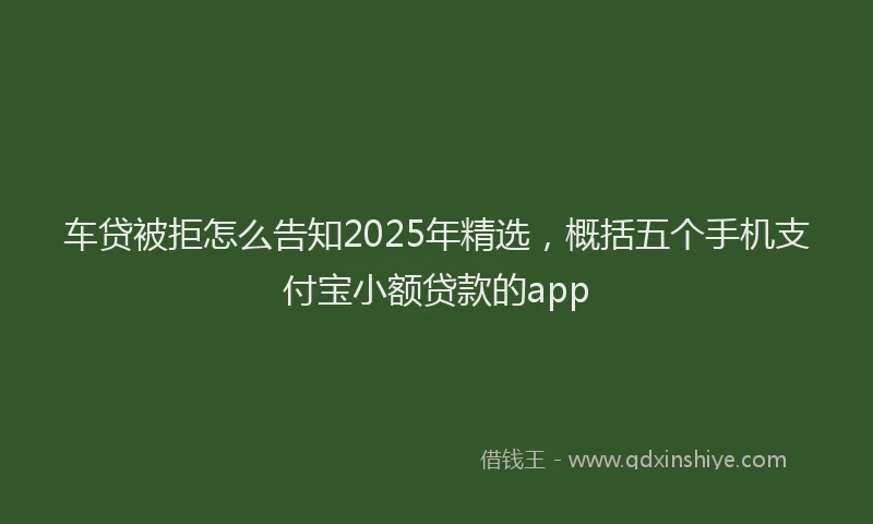 车贷被拒怎么告知2025年精选，概括五个手机支付宝小额贷款的app