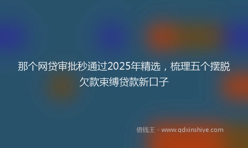 那个网贷审批秒通过2025年精选，梳理五个摆脱欠款束缚贷款新口子