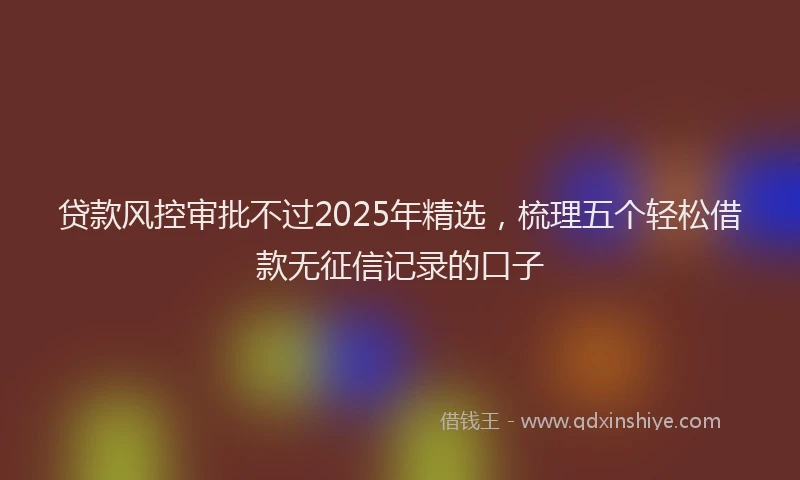 贷款风控审批不过2025年精选，梳理五个轻松借款无征信记录的口子