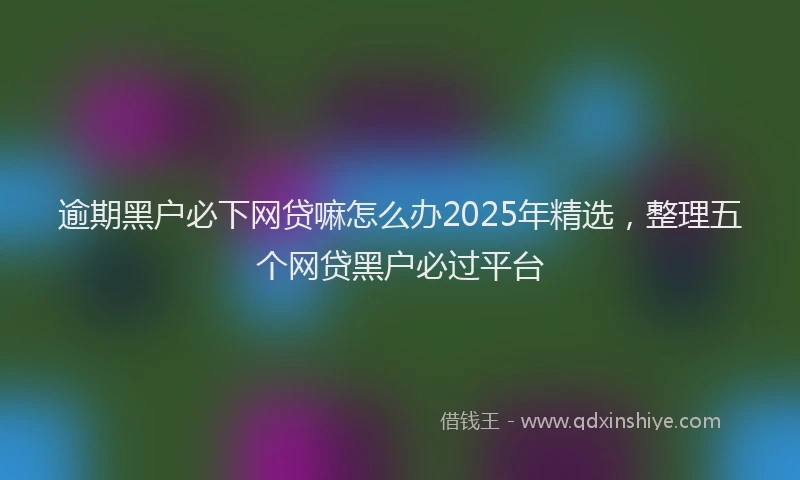 逾期黑户必下网贷嘛怎么办2025年精选，整理五个网贷黑户必过平台
