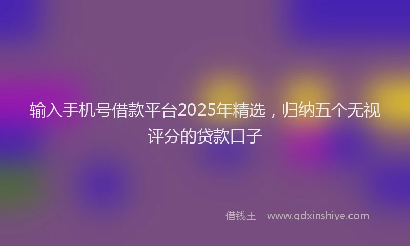 输入手机号借款平台2025年精选，归纳五个无视评分的贷款口子