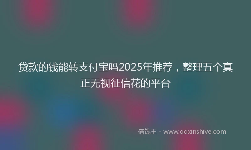 贷款的钱能转支付宝吗2025年推荐，整理五个真正无视征信花的平台