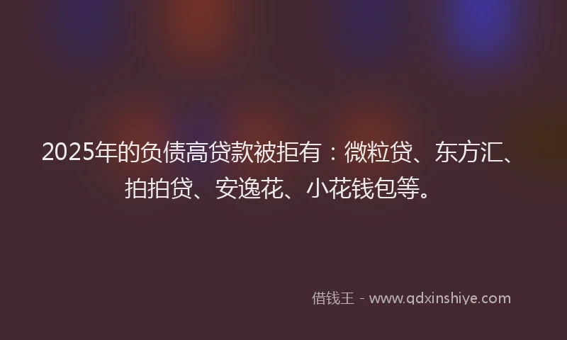 2025年的负债高贷款被拒有：微粒贷、东方汇、拍拍贷、安逸花、小花钱包等。