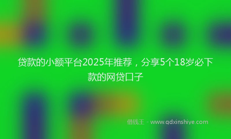贷款的小额平台2025年推荐，分享5个18岁必下款的网贷口子