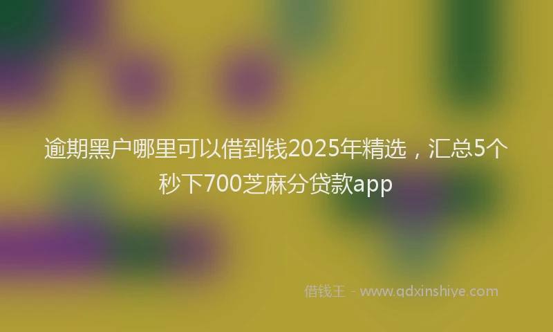 逾期黑户哪里可以借到钱2025年精选，汇总5个秒下700芝麻分贷款app