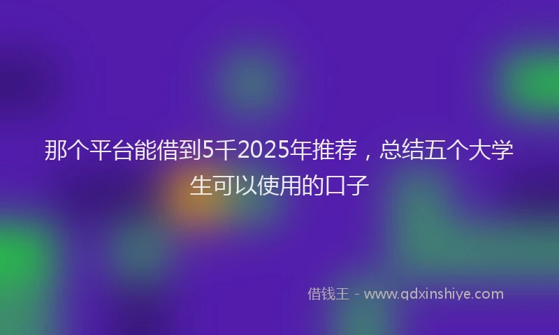那个平台能借到5千2025年推荐，总结五个大学生可以使用的口子