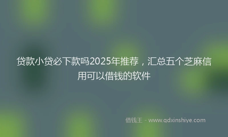 贷款小贷必下款吗2025年推荐，汇总五个芝麻信用可以借钱的软件