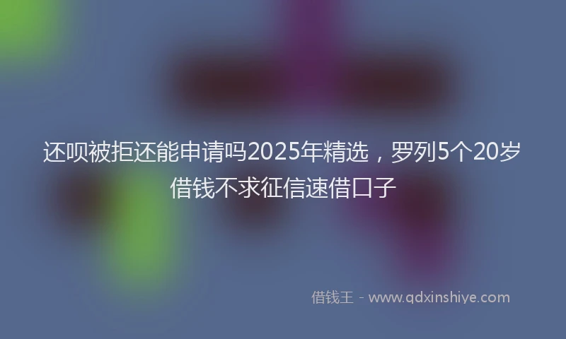 还呗被拒还能申请吗2025年精选，罗列5个20岁借钱不求征信速借口子