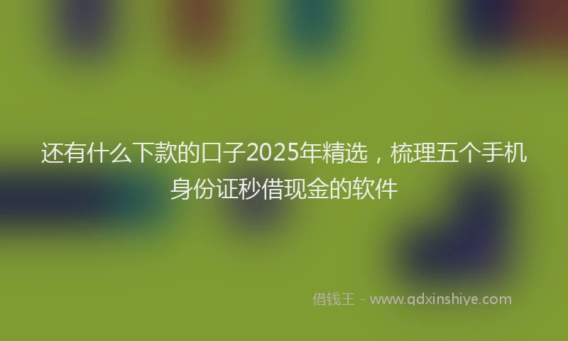 还有什么下款的口子2025年精选，梳理五个手机身份证秒借现金的软件