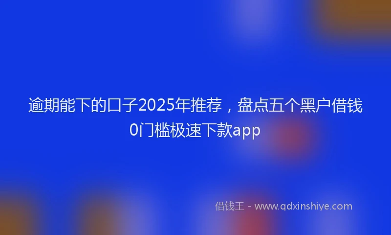 逾期能下的口子2025年推荐，盘点五个黑户借钱0门槛极速下款app
