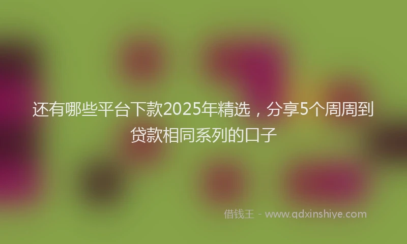 还有哪些平台下款2025年精选，分享5个周周到贷款相同系列的口子