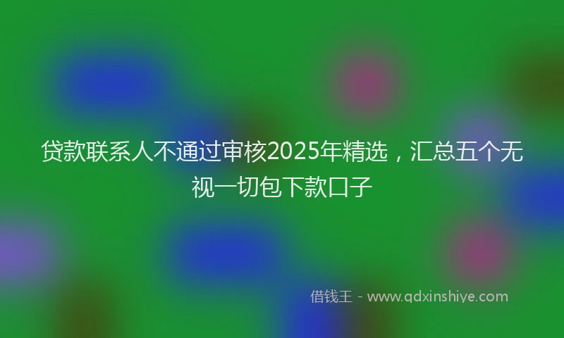 贷款联系人不通过审核2025年精选，汇总五个无视一切包下款口子