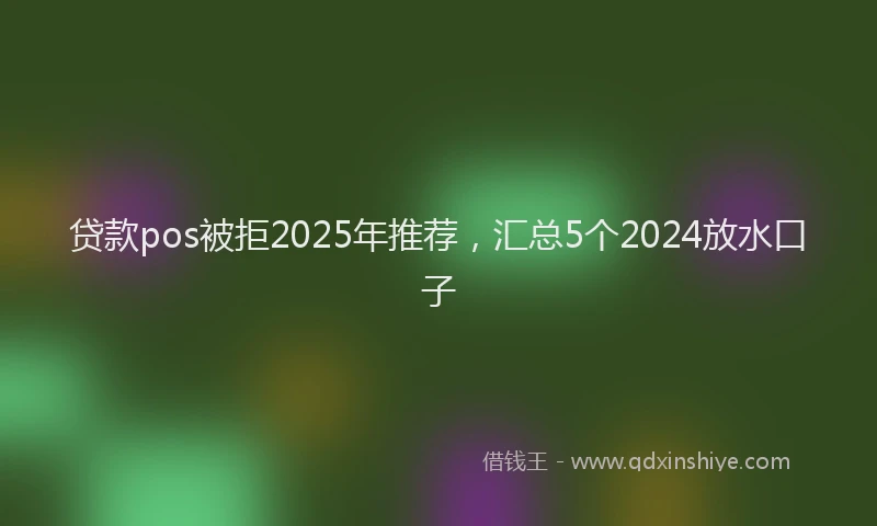 贷款pos被拒2025年推荐，汇总5个2024放水口子