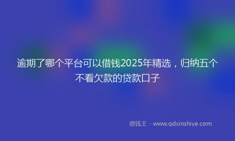 逾期了哪个平台可以借钱2025年精选，归纳五个不看欠款的贷款口子
