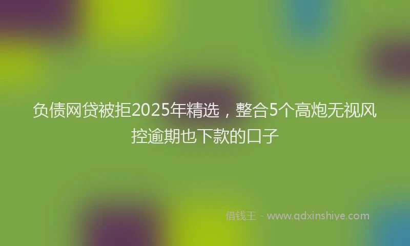 负债网贷被拒2025年精选，整合5个高炮无视风控逾期也下款的口子
