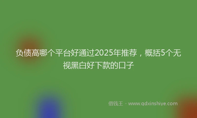 负债高哪个平台好通过2025年推荐，概括5个无视黑白好下款的口子