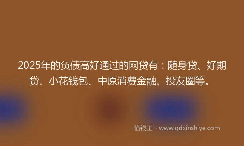2025年的负债高好通过的网贷有：随身贷、好期贷、小花钱包、中原消费金融、投友圈等。