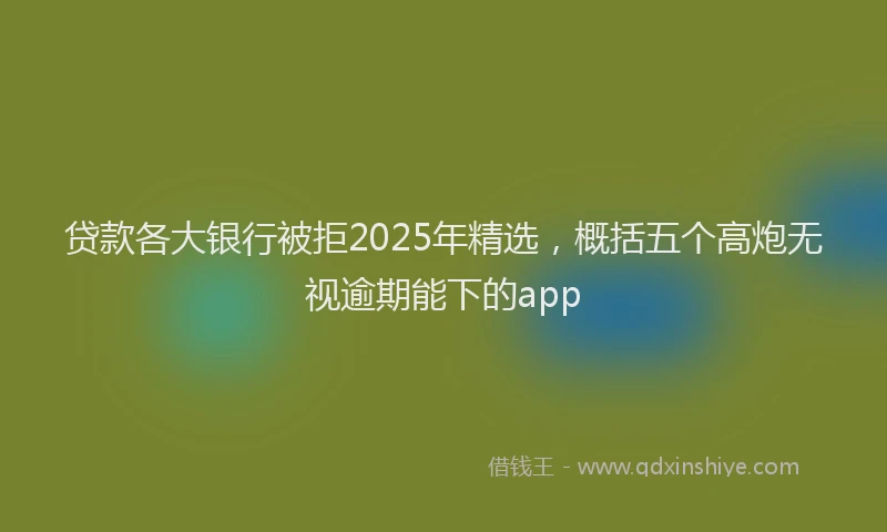 贷款各大银行被拒2025年精选，概括五个高炮无视逾期能下的app