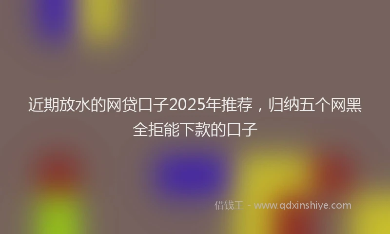 近期放水的网贷口子2025年推荐，归纳五个网黑全拒能下款的口子