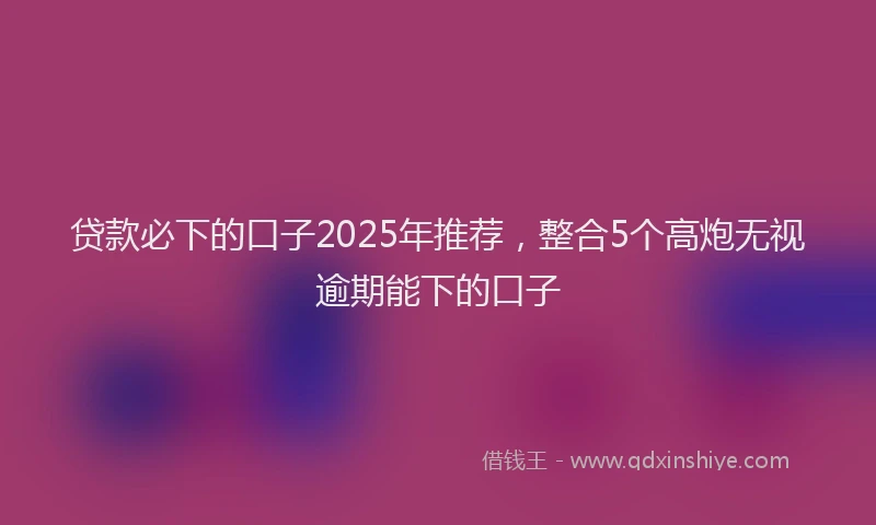 贷款必下的口子2025年推荐，整合5个高炮无视逾期能下的口子