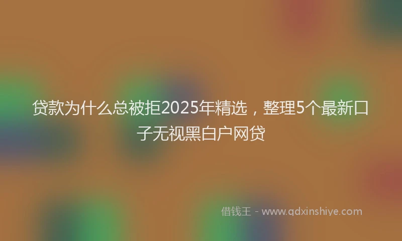贷款为什么总被拒2025年精选，整理5个最新口子无视黑白户网贷