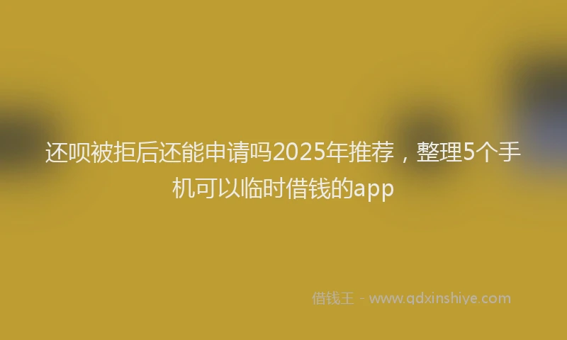 还呗被拒后还能申请吗2025年推荐，整理5个手机可以临时借钱的app
