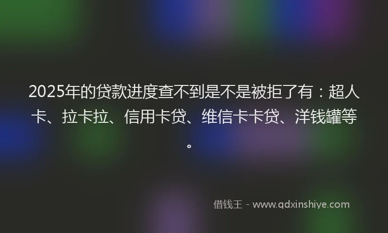 2025年的贷款进度查不到是不是被拒了有：超人卡、拉卡拉、信用卡贷、维信卡卡贷、洋钱罐等。