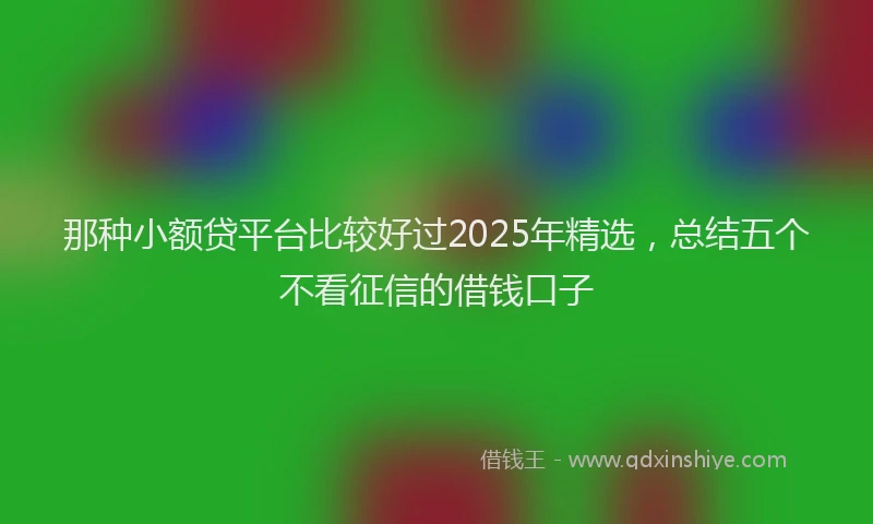那种小额贷平台比较好过2025年精选，总结五个不看征信的借钱口子