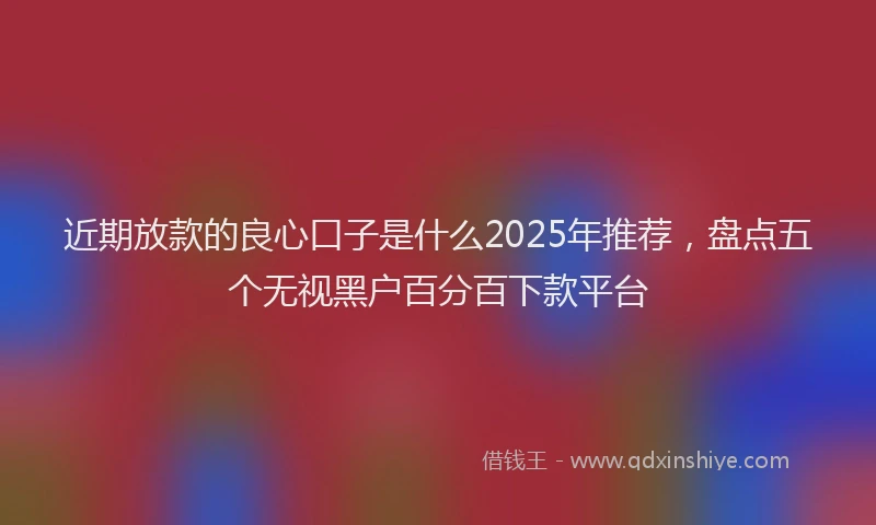近期放款的良心口子是什么2025年推荐，盘点五个无视黑户百分百下款平台