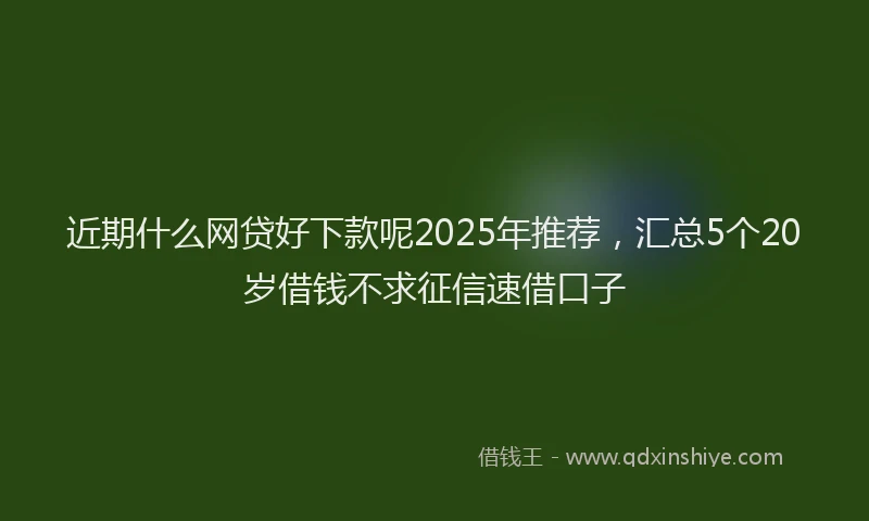 近期什么网贷好下款呢2025年推荐，汇总5个20岁借钱不求征信速借口子