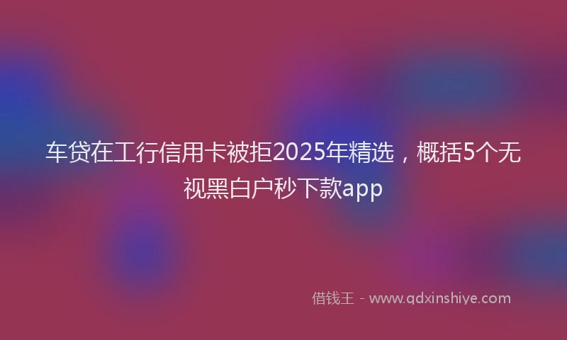 车贷在工行信用卡被拒2025年精选，概括5个无视黑白户秒下款app
