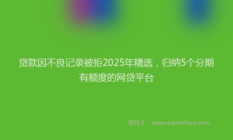 贷款因不良记录被拒2025年精选，归纳5个分期有额度的网贷平台