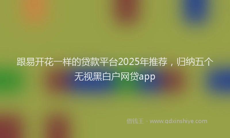 跟易开花一样的贷款平台2025年推荐，归纳五个无视黑白户网贷app