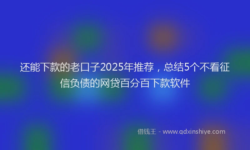 还能下款的老口子2025年推荐，总结5个不看征信负债的网贷百分百下款软件