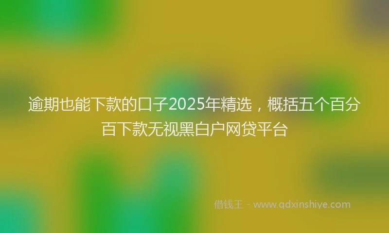 逾期也能下款的口子2025年精选，概括五个百分百下款无视黑白户网贷平台
