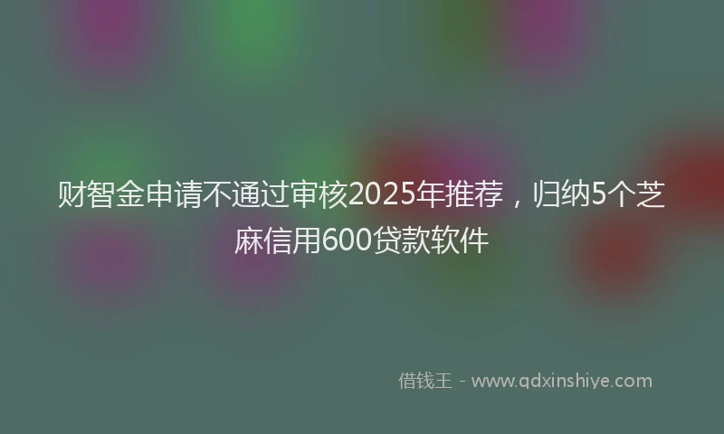 财智金申请不通过审核2025年推荐，归纳5个芝麻信用600贷款软件