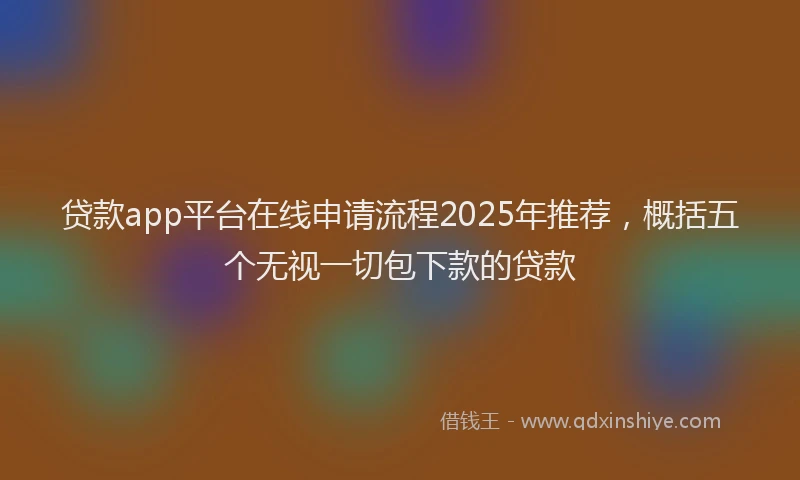 贷款app平台在线申请流程2025年推荐，概括五个无视一切包下款的贷款