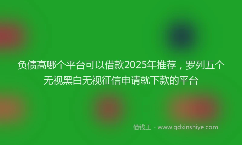 负债高哪个平台可以借款2025年推荐，罗列五个无视黑白无视征信申请就下款的平台