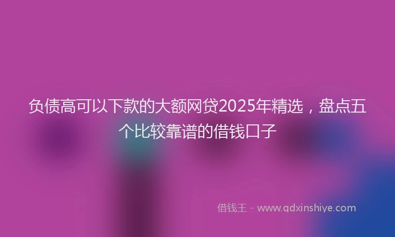 负债高可以下款的大额网贷2025年精选，盘点五个比较靠谱的借钱口子