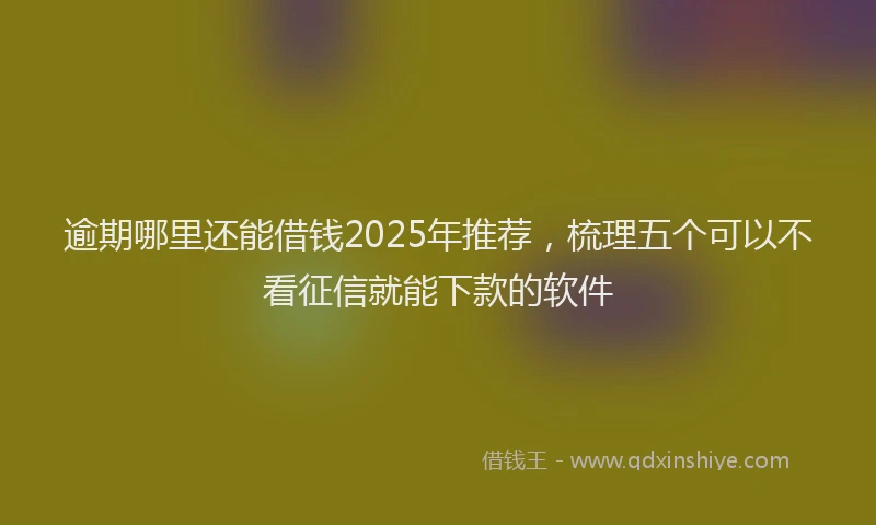 逾期哪里还能借钱2025年推荐，梳理五个可以不看征信就能下款的软件