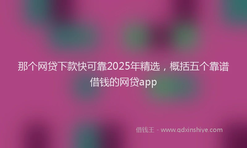 那个网贷下款快可靠2025年精选，概括五个靠谱借钱的网贷app