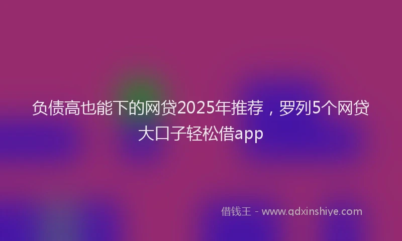 负债高也能下的网贷2025年推荐，罗列5个网贷大口子轻松借app
