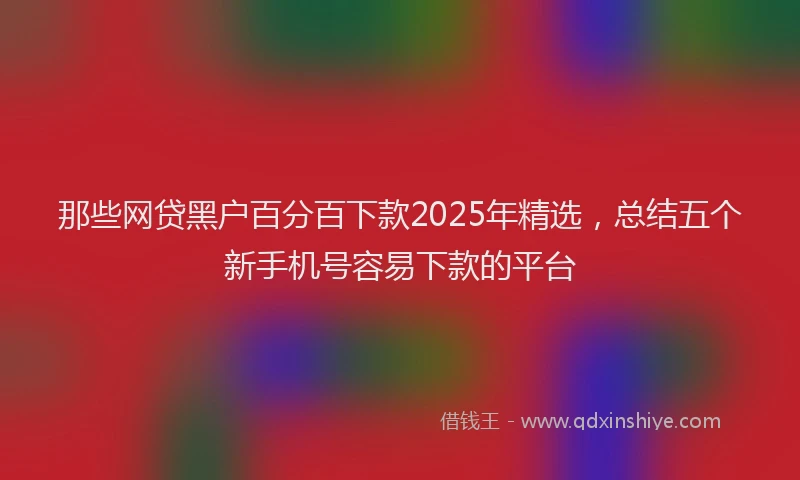 那些网贷黑户百分百下款2025年精选，总结五个新手机号容易下款的平台
