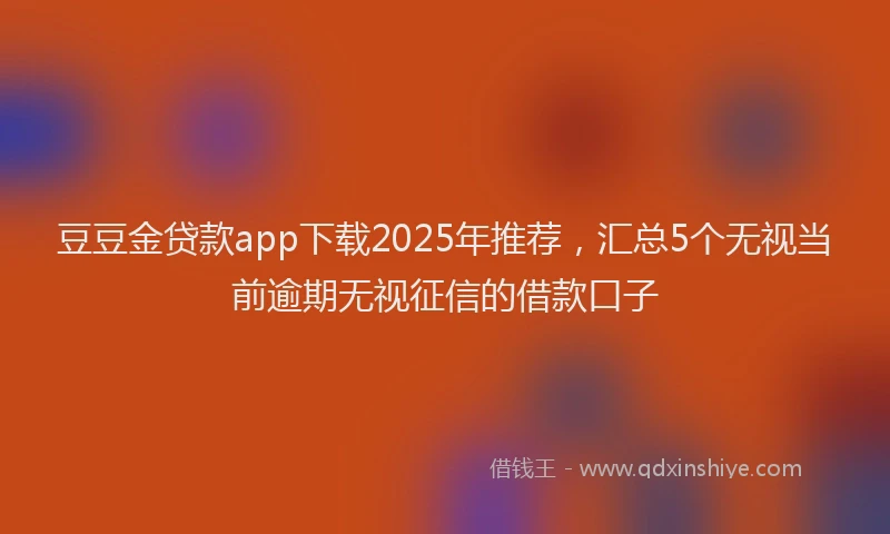 豆豆金贷款app下载2025年推荐，汇总5个无视当前逾期无视征信的借款口子