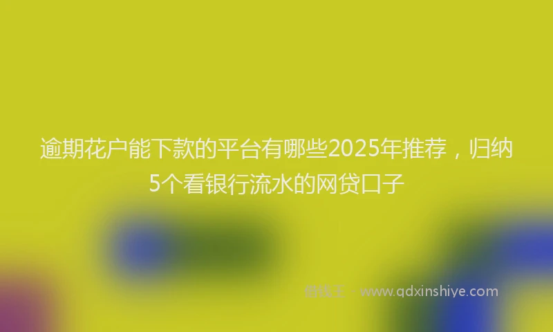 逾期花户能下款的平台有哪些2025年推荐，归纳5个看银行流水的网贷口子
