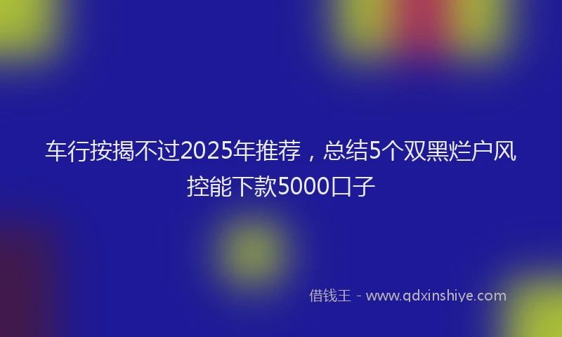 车行按揭不过2025年推荐，总结5个双黑烂户风控能下款5000口子