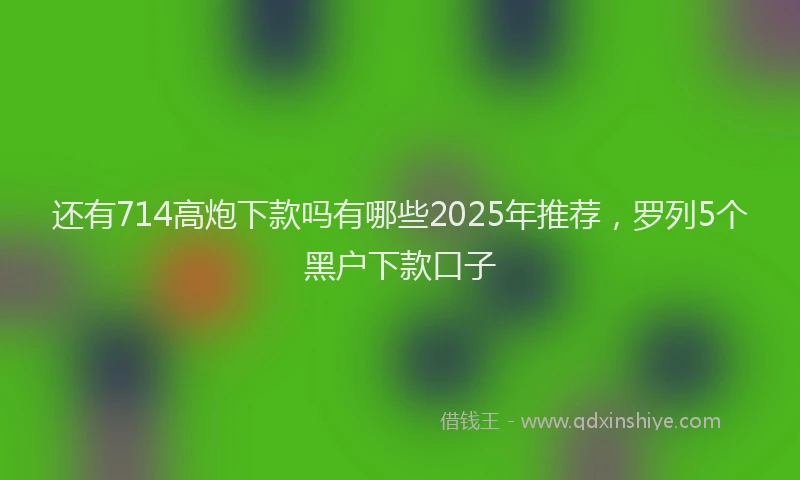 还有714高炮下款吗有哪些2025年推荐，罗列5个黑户下款口子