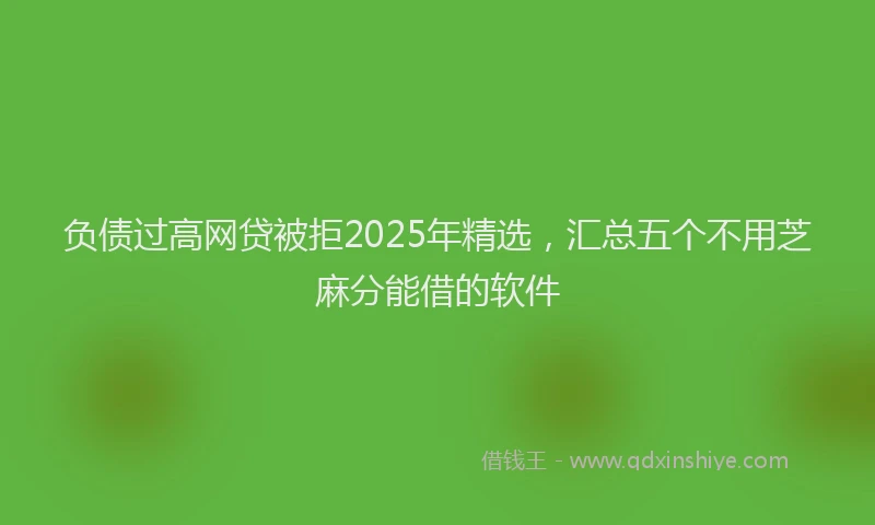 负债过高网贷被拒2025年精选，汇总五个不用芝麻分能借的软件