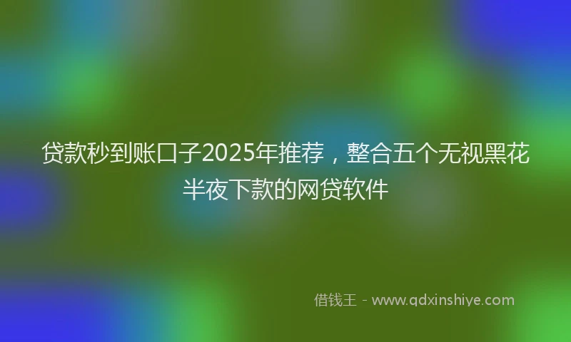 贷款秒到账口子2025年推荐，整合五个无视黑花半夜下款的网贷软件